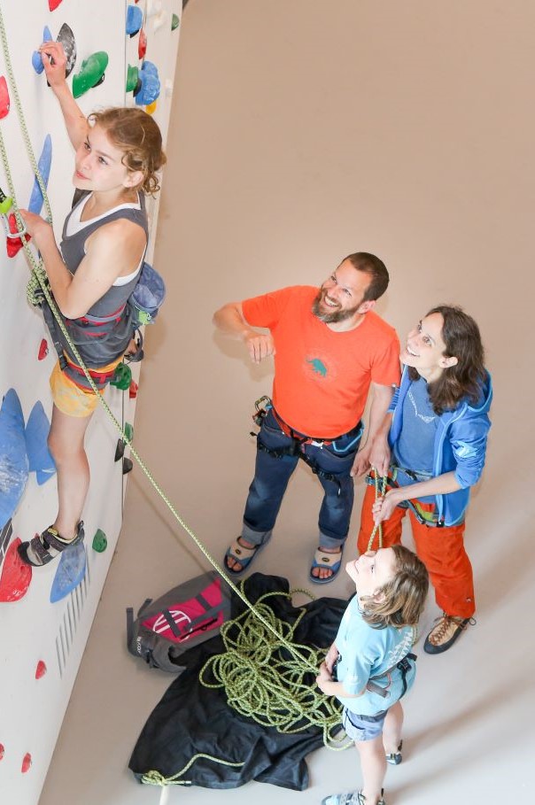 Vorstiegsklettern Familie